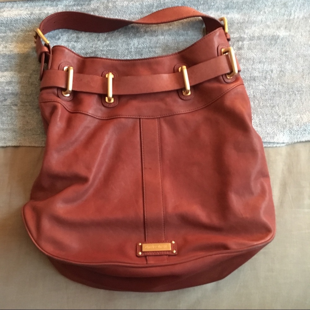 Charles David Red Leather Hobo Handbag